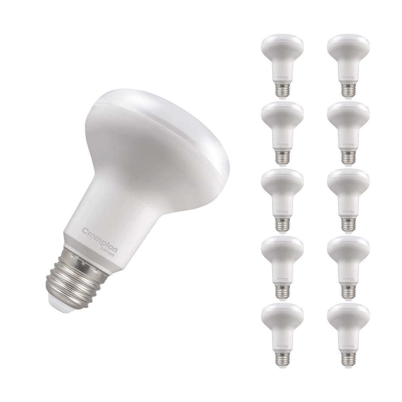 Crompton Lamps LED R80 Reflector Bulb | 10 Pack | 9.5W = 100W Equivalent | Cool White 4000K | Energy-Saving LED Light Bulbs | Spotlight Bulbs for Ceiling & Accent Lighting