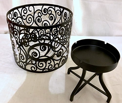 Yankee Candle New Black Scroll Design Lamp Shade and Base Jar Candle Holder