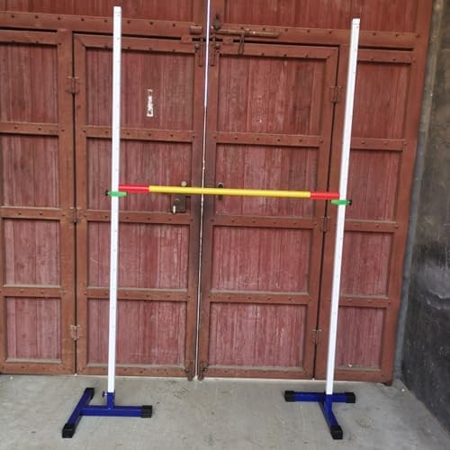 Lightweight Adjustable High Jump Standards - Portable Steel Measurement Tool for Track & Field Competitions, Perfect for Athletes & Coaches, Easy Setup, Carry, and Durable Design