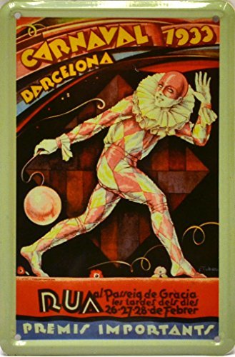 ART ESCUDELLERS Magnet tin poster sign, with retro vintage design from Catalunya/Spain. Tin sign. 4,33" X 2,76" (CARNAVAL DE BARCELONA 1933) - Image 2