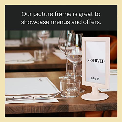 Alben Double Sided Standing Picture Frames (4X6 Inch) - (10 Count, Cream) Pedestal Photo Frames With Inserts & Base, Ideal For Double Sided Display #TOP5