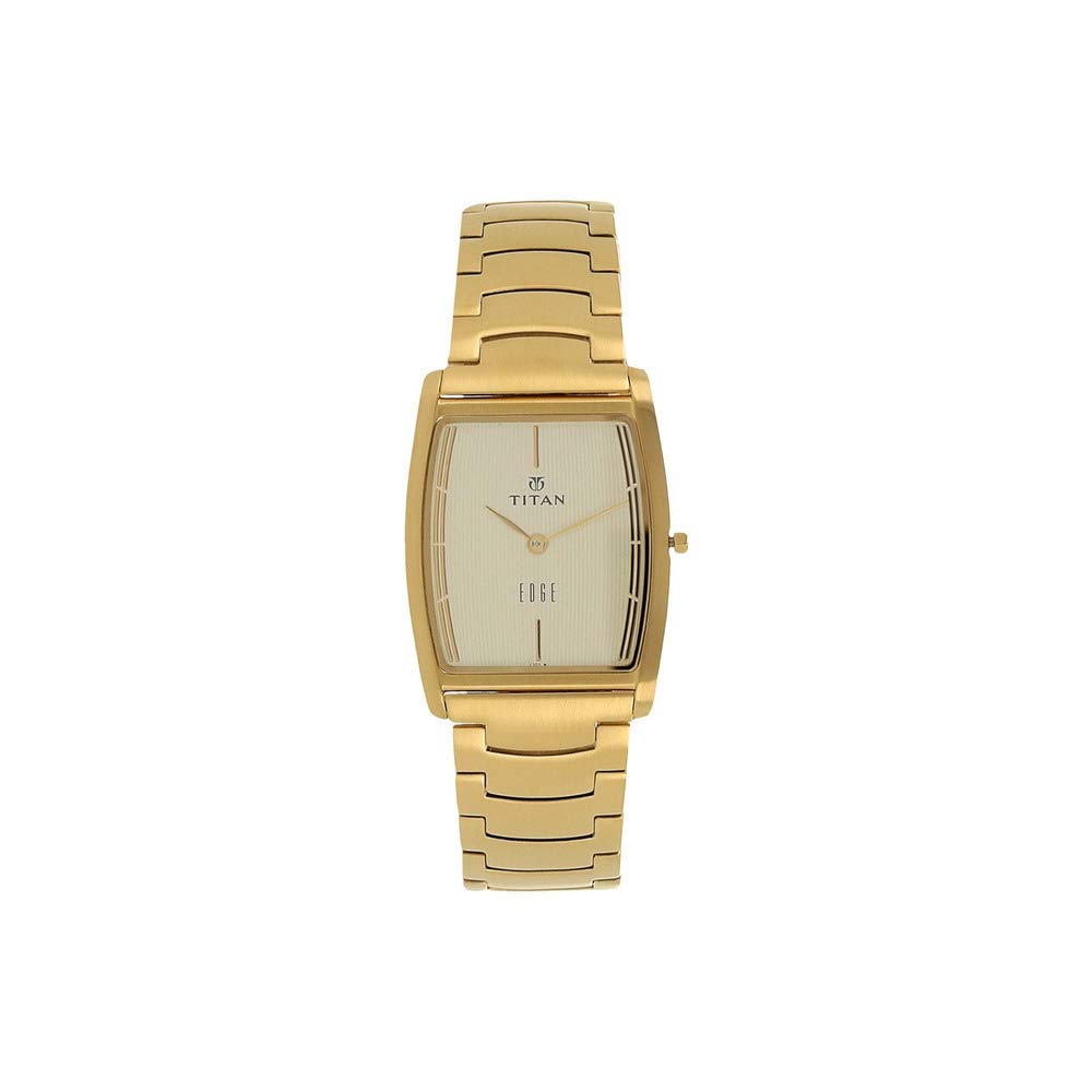Titan Men Stainless Steel Edge Analog Beige Dial Watch -Nm1044Ym02 / Nl1044Ym02, Band Color-Gold (B00SJ1EVXY) Amazon Price History, Amazon Price Tracker