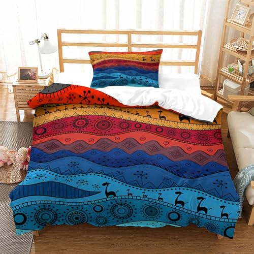 Funda nórdica boho 135x200cm con funda de almohada en microfibra suave 3