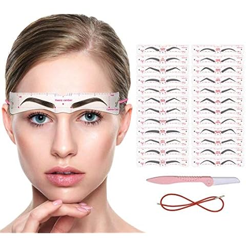 ANDERK Eyebrow Stencil 24 Styles, Reusable Eyebrow Shapers Template Stencils for Beginners Makeup, Eyebrow Stamp Kit for Grooming and Drawing Brows Cover