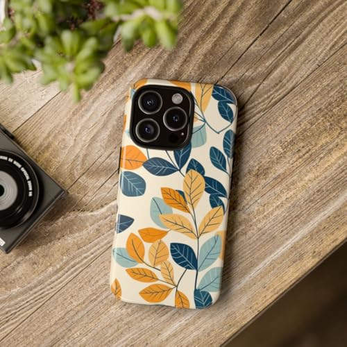 Coque iPhone 16 Pro bleue feuille colorée pour sublimer votre style