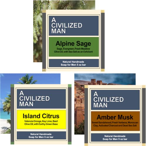A Civilized Man | Bar Soap for Men | Adventures Pack of 3