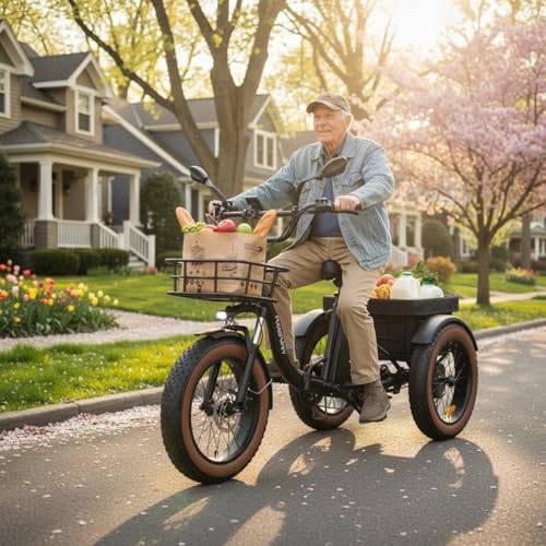 Electric Tricycle for Adults, 960W Max Rear Motor Electric