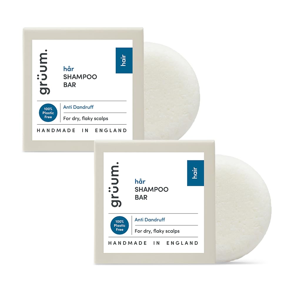 grüum Twin Pack Anti Dandruff Shampoo Bar 50g, Solid Shampoo Bars for Hair Up to 60 Washes