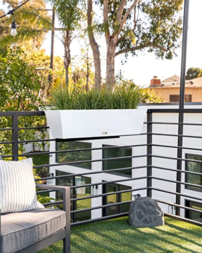 Image of Veradek Pure Series Railing Planter - Tapered Window Box with Bracket