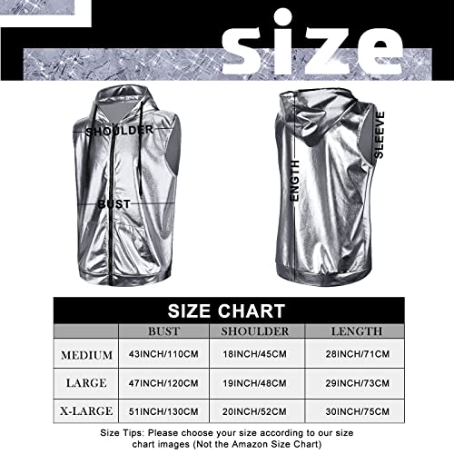 Sintege Men's Metallic Shirt 70s 80s Men Disco Outfit Metallic Hooded Tops Hoodie Shirts for Disco Party2