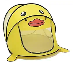 Tenda Barraca Infantil Portátil Dobrável, Formato Patinho, 182 x 96 x 86 cm, Amarela