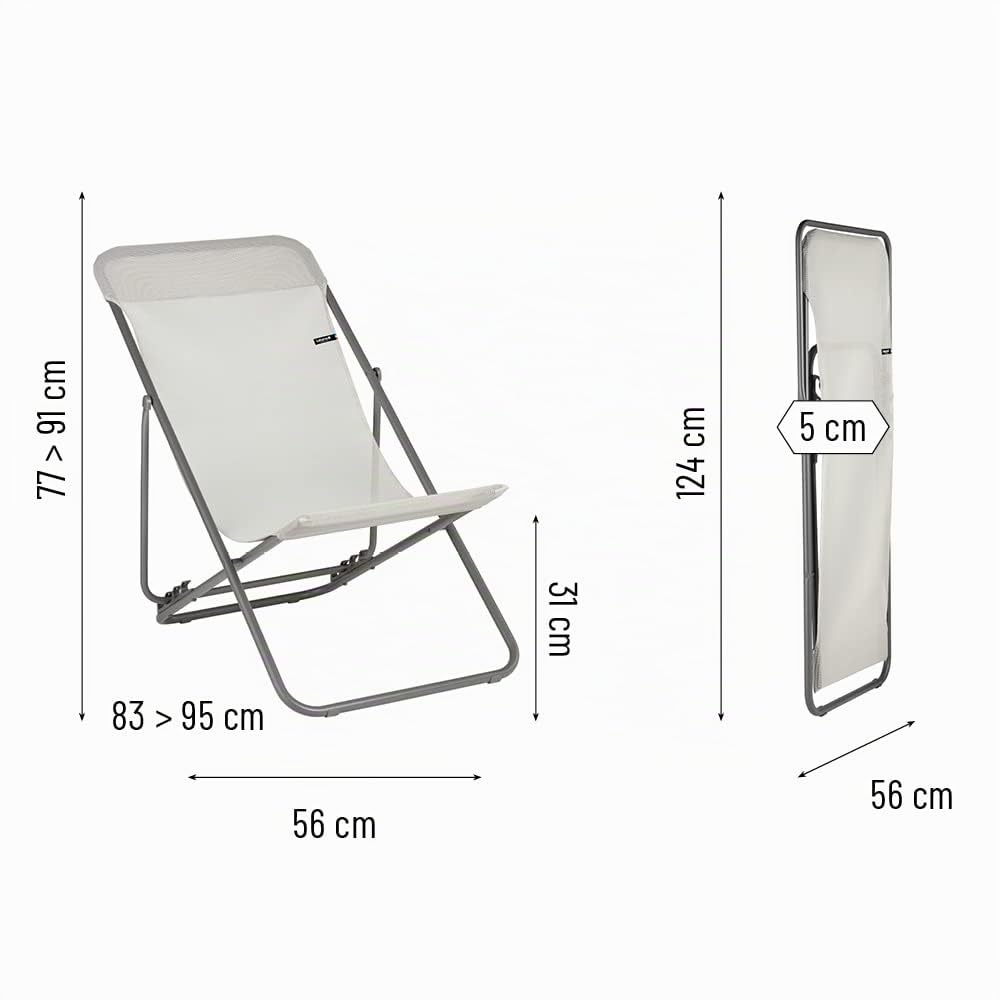 Lafuma Mobilier TRANSATUBE 2 Chaise, Batyline, Seigle II, 83 x 56 x 94 cm