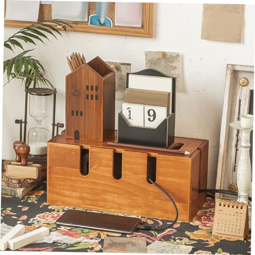 Caja organizadora de cables Luxshiny para debajo del escritorio, almacenaje de tomas de corriente miniatura 7