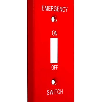 TayMac WE-T Standard Metallic Wallplate with Emergency Single Toggle, Red