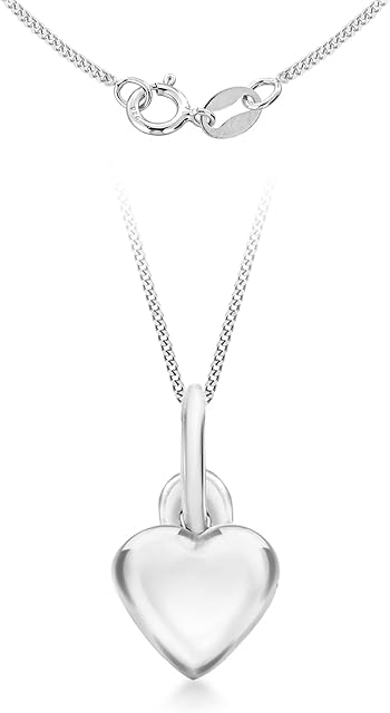 Tuscany Silver Women's Sterling Silver Heart Pendant on Chain Necklace of 46cm