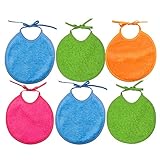 👣Pack de 6 baberos suaves, impermeables y súper absorbentes. Con cierre con cintas, muy útil para evitar que tu bebe se manche en las comidas o se moje con sus babitas la ropa que lleva puesta.