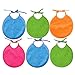 Ti TIN - Pack 6 Baberos Quitababas para Bebé con el Rizo Forrado 90% Algodón - 10% Poliéster | Baberos para Bebés de 0 a 6 Meses Cierre con Cintas. Suaves y Absorbentes.