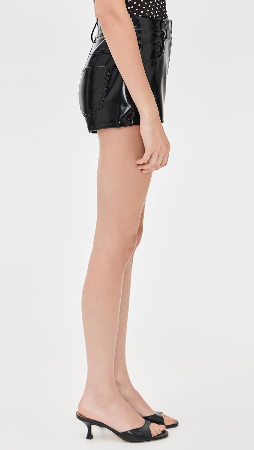 Norma Kamali Women's High Waist Faux Leather Shorts