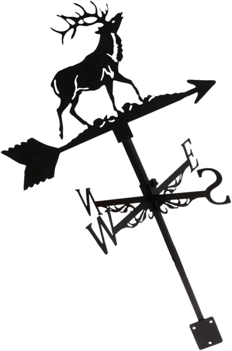 Vintage Elk Metal Weathervane Direction Indicator for Roof and Garden Easy to Install Decor for Farmhouse Patio for Nature Enthusiasts