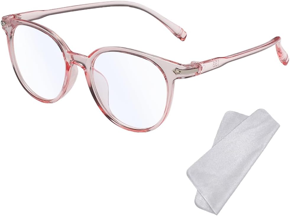 Blue Light Blocking Glasses - Fashion Oval Transparent Frame Reading Glasses Blue Light Eyeglasses Lightweight Anti Eyestrain Computer Gaming Eyewear Unisex