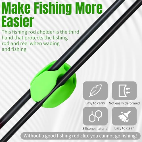 GliCraft 12 Pcs Fishing Rod Accessory Kit Including Elastic Rod Straps Silicone Rods Holders Rods Tip Covers Protective Organizing Tools for Fishing Gear - Thumbnail 3