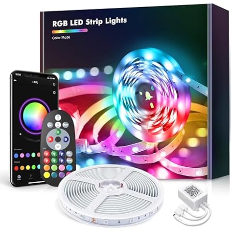 Fussion 100ft Smart LED Strip Lights Bluetooth with Remote, LED Lights for Bedroom with Remote Music Sync, Room Christmas Decoration(100ft APP+ Remote+ Mic Control) Cover