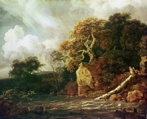 Cuadro sobre lienzo Paesaggio con fiume para decorar un salón elegante y luminoso