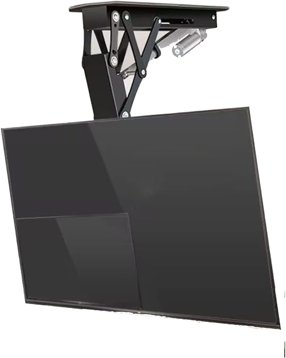 7UIYgtyO LNNW Motorized TV Mount, Hidden Drop Down TV Lift, Adjustable Ceiling TV Mount Bracket, 0-85° Flip Down TV Mount TV Wall Bracket