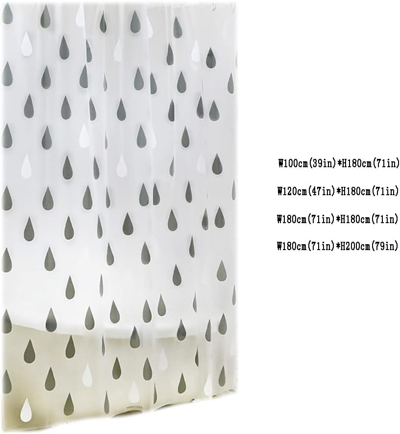 Shower Liner Shower Curtain Shower Curtain Hanging Curtain Shower Curtain Partition Curtain Fresh with Hook EVA Smooth Shower Curtain Suitable for Bathroom (Color : B, Size : W71xH79I