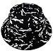 Moonsix Unisex Bucket Hat Flat Top Outdoor Fishing Hunting Cap(Black w White Dots)