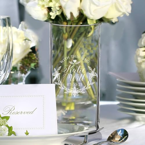 The Wedding Party Store Customized Glass Flower Vase Table Centerpiece,