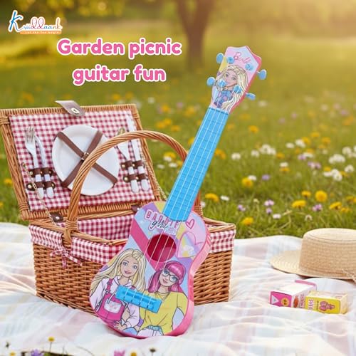 Image of Mattel Barbie Theme Big Guitar Toy for Kids - Pink Musical Instrument for Girls Age 3+ | Interactive Sound & Educational Play | Lightweight & Safe Design |