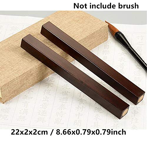 Yushen Chinese Calligraphy Paperweight - Wooden Metal Brush Paintig Writing Sumi Drawing Tool Pressing on Paper Pack of 2