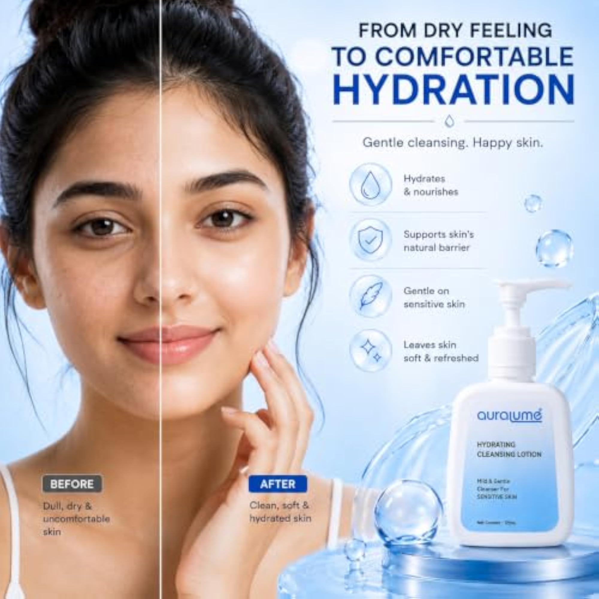 Hydrating Cleansing Lotion with Aloe Vera Extract, 125ml