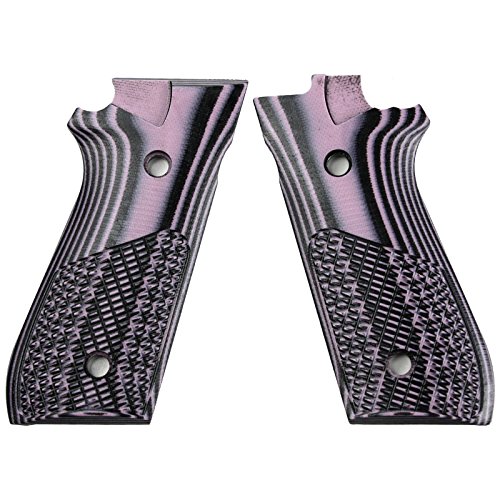 StonerCNC Half Checker G10 Grips Will Fit Taurus® PT92 PT 92 with Decocker (Lavender Black)