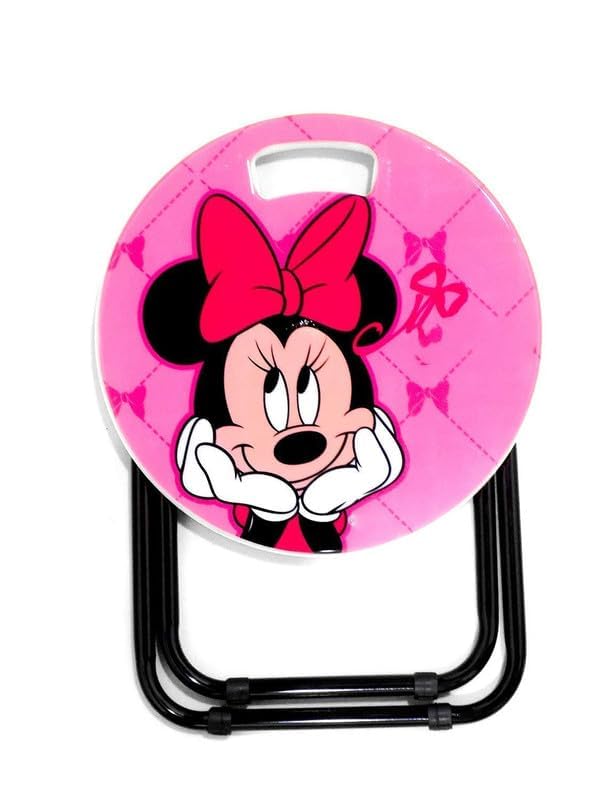 YOPRAM FoldableAlloy Steel Metal &Plastic Small Study Table for Kids Round Shape Cartoon Character Stool for Kids Girls and Boys Perfect Birthday Return Gift Item-image-18