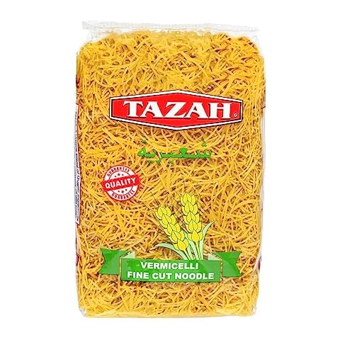 Tazah Vermicelli Pasta 15.87oz (450g) - Delicious, Nutritious, Quick-Cooking, Versatile Pasta - Ideal for Soups, Salads, Stir-Fry Dishes - Authentic Mediterranean Cuisine - Product of UAE Cover
