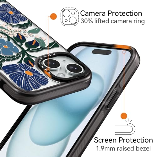 Coque antichoc iPhone 15 Rosarnnah protection 2m Passiflora