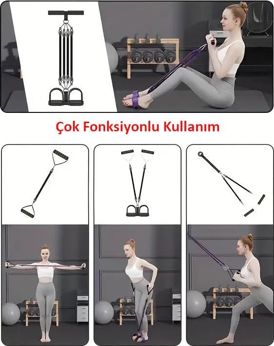 Valkyrie Çok Fonksiyonlu 10 Parça El Ayak Göğüs Kapı Yayı Egzersiz Fitness Spor Seti