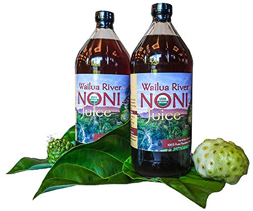 Wailua River Noni Juice - 100% Organic Authentic Hawaiian Noni Juice - USDA Certified Organic â€“ Grown on the Island of Kauai - 2 Quarts