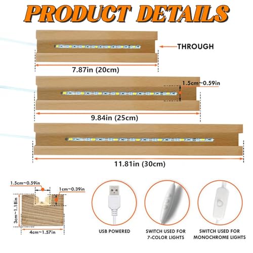 Lámpara LED de Mesa Personalizada con Base de Madera miniatura 3