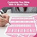EssexWares - Pink Bible Tabs for Old and New Testament, 80 Large Print Tabs for Bible Study, Water-Resistant and Durable Bible Index Tabs for Women and Men - 1.7