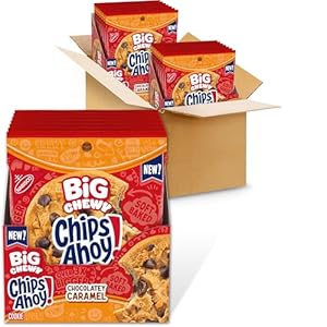 CHIPS AHOY! Big Chewy Chocolate Chip Cookies, Chocolatey Caramel, 14 Snack Packs (1 Cookie Per Pack)