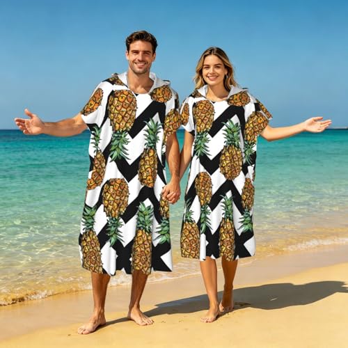 Microfibre serviette de bain légère et absorbante avec capuche imprimé tropical - 7