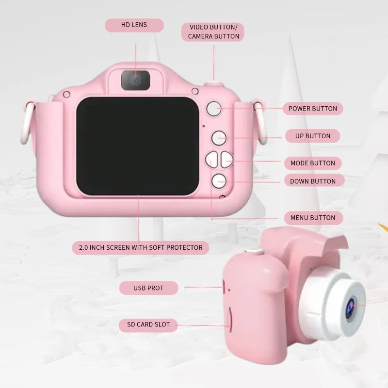 Pink Cat Camera for Kids