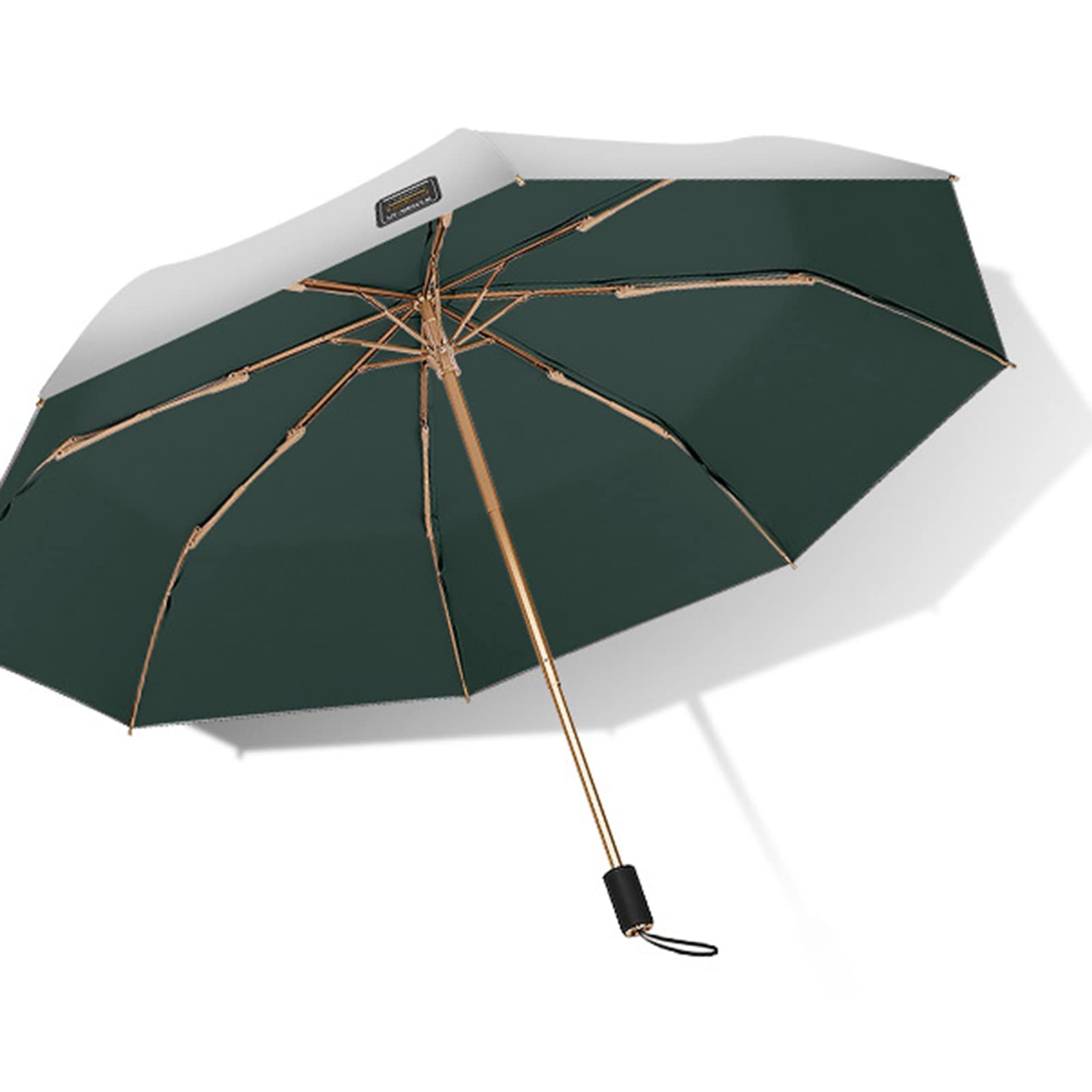 Paraguas de Viaje Resistente al Viento, 8 Varillas, Doble Capa, Titanio Plateado, protección UV UPF 50+, Plegable y portátil, Paraguas para Hombres y Mujeres