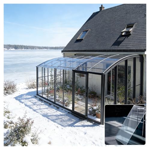Lámina de PC de Plástico Transparente, Revestimiento para Techos Cubierta Techo Impermeable Los Rayos UV para Patios, Techos(0.6x8m/1.97x26.24ft)