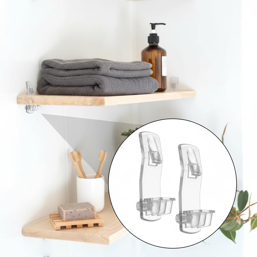 TEHAUX 30pcs Plastic Locking Shelf Pins, Self Locking Shelf Support Pegs, Clear Cabinet Bracket Clips for 1/4inch Diameter Hole and 25-32inch Kitchen Cabinet Furniture Book Shelves