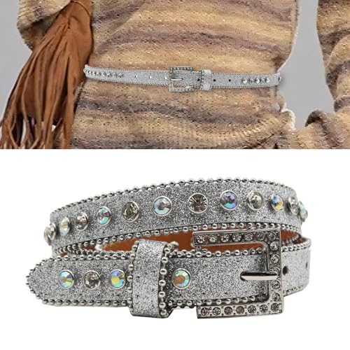 Punk Waist Belly Chain Belt For Women Men For Street Dance Prom Hip Hop Rock Music PU Belt Jean Glittering Buckle2