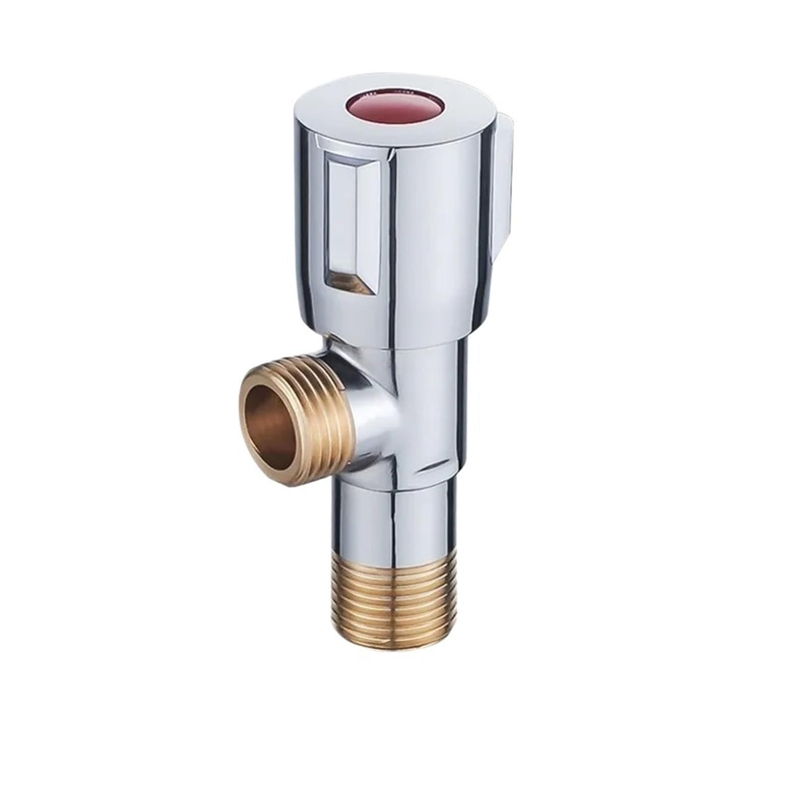 Bvhisehp Red 1/2 Inch Copper Quick Open Angle Stop Valve Hot Cold Water Stop Valve